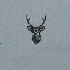 Coca刺繡三巴棉質布料, 灰色