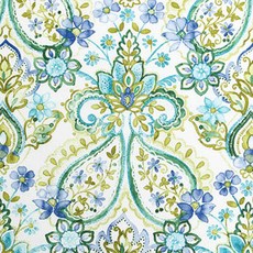 BENARTEX棉質20支ARIA花紋布料, 藍色