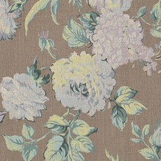 YU和九十九姬綾綢布料 綻放的玫瑰, 卡其色