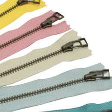 YKK 復古拉鍊 18cm, 柔和的米色, 10片