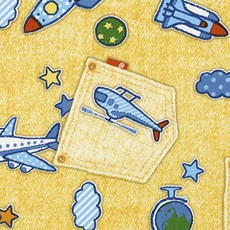 可愛印花補丁布料, 黃色