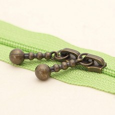 YKK 슬림 코일 지퍼 내추럴 40cm, 그린, 10개입