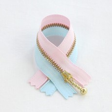 YKK雙色混合拉鍊 16cm, 粉色+天空, 10片