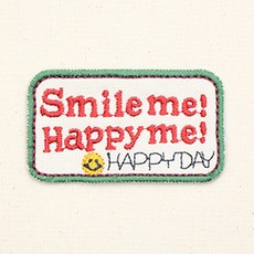 Happy Bears 英文標語刺繡布貼, 紅色, 3個
