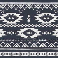 Coca棉質柔軟民族風Iznic布料, 黑色