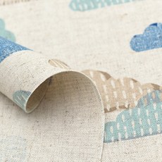 Kohasa ID棉質亞麻雲朵布料 4入, 藍色