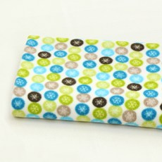 DAVIDTEXTILES刷毛雪花水滴布料 4入, 白眼+蘋果綠