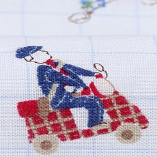 Youth Palette棉質亞麻坐火車布料, 天空