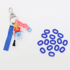 코하스아이디 개성만점 연결체인 장식 21mm, 블루, 30개입