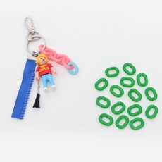 코하스아이디 개성만점 연결체인 장식 21mm, 그린, 30개입