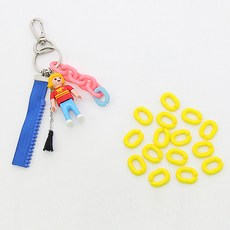 코하스아이디 개성만점 연결체인 장식 21mm, 옐로우, 30개입