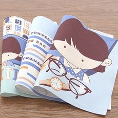 Coca棉質Emily特別仿背包剪裁布料, 藍色