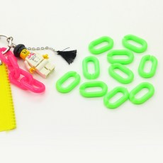 코하스아이디 개성만점 연결체인 장식 27mm, 형광연두, 20개입