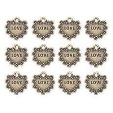 해피베어스 러브플라워 빈티지 참장식, 앤틱골드, 12개입