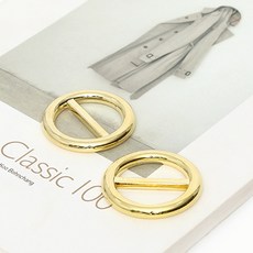 해피베어스 심플 라운드 트렌치 버클 30 mm, 골드, 4개