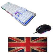 한성컴퓨터 GTune 기계식 키보드 MBF77 Vision + 게이밍 마우스 BOSSMONSTER MLV.60 RGB + GTRACKER 빈티지 장패드 5mm, MBF77 Vision, BOSSMONSTER MLV.60 RGB, 화이트, 블랙, 영국