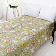 맘담아 인견 손누비 이불, 플라워 라이트카키