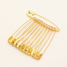 시침용 옷핀 세트 5.4cm, 골드, 2개