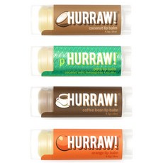 HURRAW 潤唇膏4件組, Coconut+Pitta+Coffee+Orange, 1組