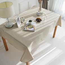 BYJIMI 素色桌布, 米色, 2人座(110 ⅹ 110 cm)