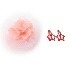 이츠독 강아지 슈슈크림 헤어핀 핑크핑크 세트, A2, 1세트