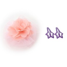 이츠독 강아지 슈슈크림 헤어핀 핑크핑크 세트, A4, 1세트