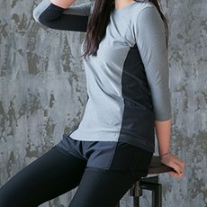 機能性平紋針織四面彈力運動面料, 灰色