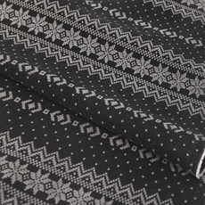 Kohasa Idea休閒彈性刷毛牛仔雪花布料, 黑色