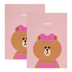 라인프렌즈 제본 노트, 초코, 2개입
