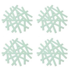 이코디 이어드 라인 냄비받침, 미니 그린, 4개