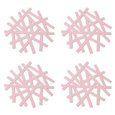 이코디 이어드 라인 냄비받침, 미니 핑크, 4개