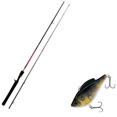 Abyss Fire Storm Bass路亞竿 C662M+Damiki鉛棒60硬餌路亞 28g 230H BLACK GOLD, 1套