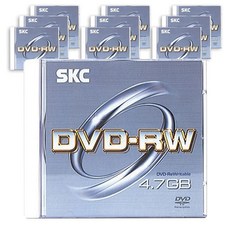 SKC DVD-RW 4X 4.7GB空白光碟 10片+珠寶盒 10個, 單品