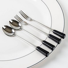 블랙 도자기라인(소), 1개, 티스푼
