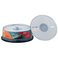 SKC CD-R 52X 700MB 공디스크 25p + 케이크 케이스, 1개