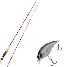 Wonda 紅色 Epsilon 路亞釣竿 502L + Damiki Dytisco 40 硬餌路亞 311H NATURAL LIST, 1套