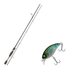 Youngkwu產業Blue Force Starzen擬餌竿 S63L+Damiki DTSCO 40硬體擬餌 347T CLEAR REAL BAIT, 1套