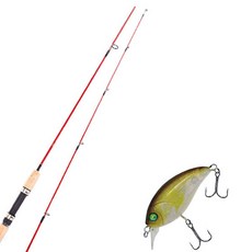 Wonda Red Epsilon 路亞釣竿 502L + DAMIKI Dtisco 40 硬餌路亞 314H YELLOW AYU, 1套