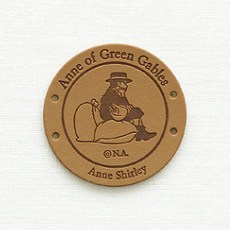 Happy Bears 紅髮安妮皮革標籤, 圓形, 2個