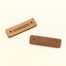 Happy Bears 基本款手工皮革標籤, 真棕色, 8個