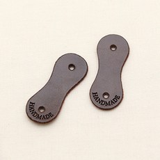 HAPPY BEARS HANDIS 花生造型手工皮革標籤, 深棕色, 8件