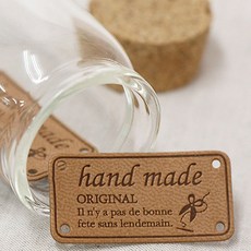 HAPPY BEARS 剪裁手工超薄皮革標籤, 淺褐色的, 8件