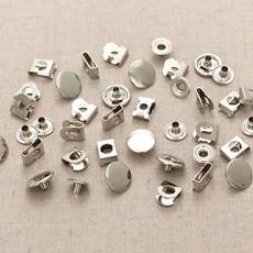 코하스아이디 도트 훅 단추 15mm, 은색, 3개입