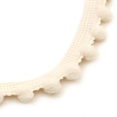 해피베어스 폼폼 솜방울 블레이드 리본테이프 270cm, 베이지, 1개