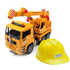 bruder MAN 起重機卡車與安全帽工地套組 BR01973, 混合顏色, 1個