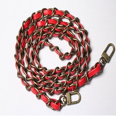 송화 청동 체인가방끈 10mm, 레드, 1개