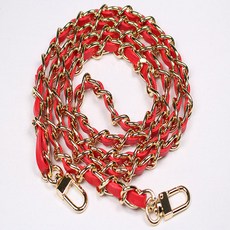 송화 골드 체인가방끈 10mm 120cm, 레드, 1개