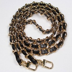 송화 골드 체인가방끈 10mm 120cm, 블랙, 1개