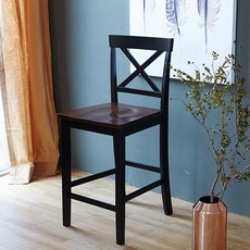 베스트리빙 크로스 원목 바 의자 2p, 월넛