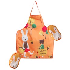 Onsaemiro 食譜儿童圍裙+手臂托西套組, 松鼠和兔子